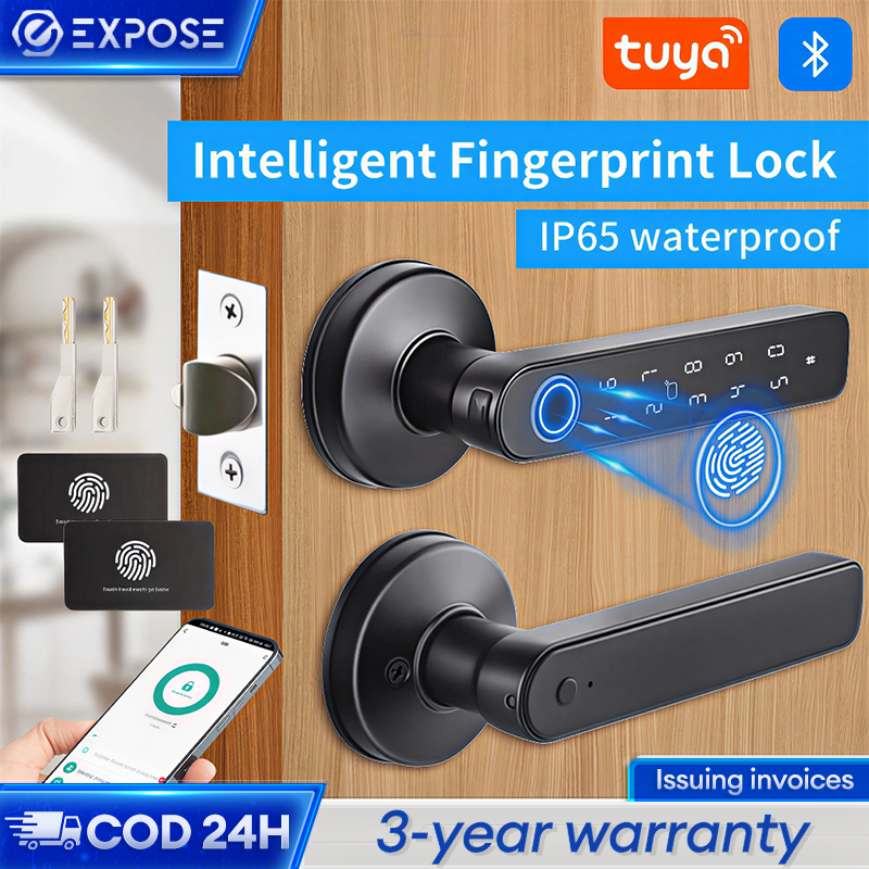 Smart Fingerprint Door Lock Otomatis Access Door Grafiti Tuya WIFI Kontrol Aplikasi Jarak Jauh Kamar