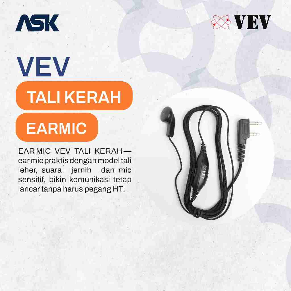 Earmic Handy Talky Tali Kerah VEV / Ear mic HT Tali Kerah