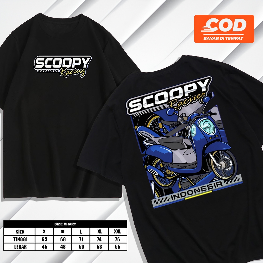 KENZIO KAOS - Kaos motor SCOOPY RACING INDONESIA MODIFIKASI T-shirt Pria Wanita