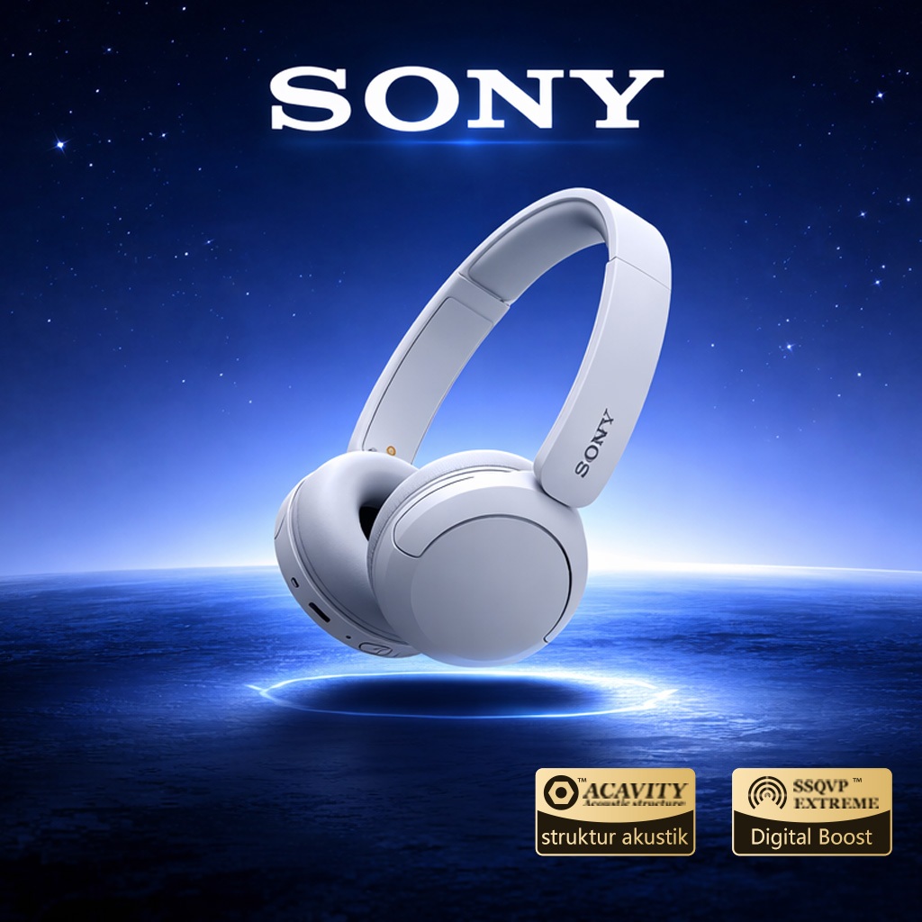 Sony WH CH520 Headphone Bluetooth Wireless – ANC Aktif Noise Cancelling, Headset untuk Gaming & Olah