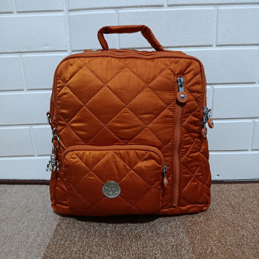 Tas Ransel Kipling Irini Convertible Backpack Womens Terrakota Original Daily Bag Wanita