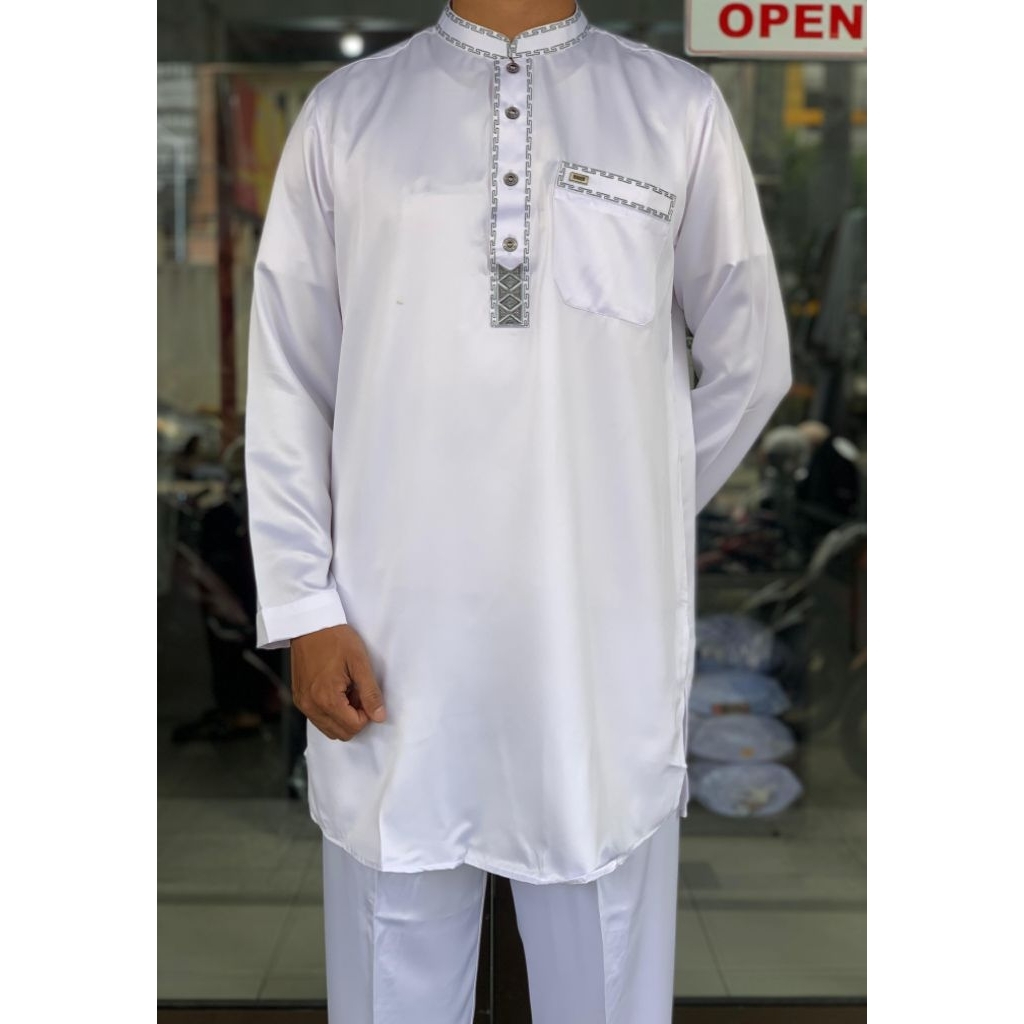 SETELAN KOKO MUSLIM AL ZAHRA HUSUS PUTIH N CREM