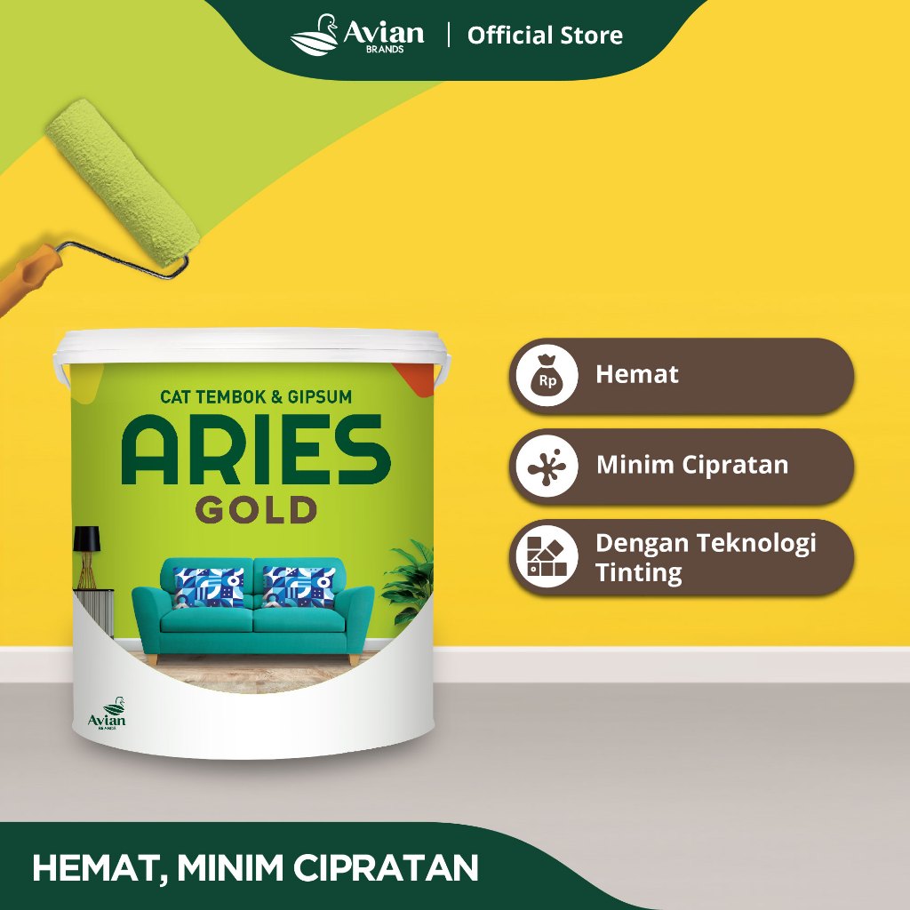 Aries Gold Cat Tembok 4,5 Kg