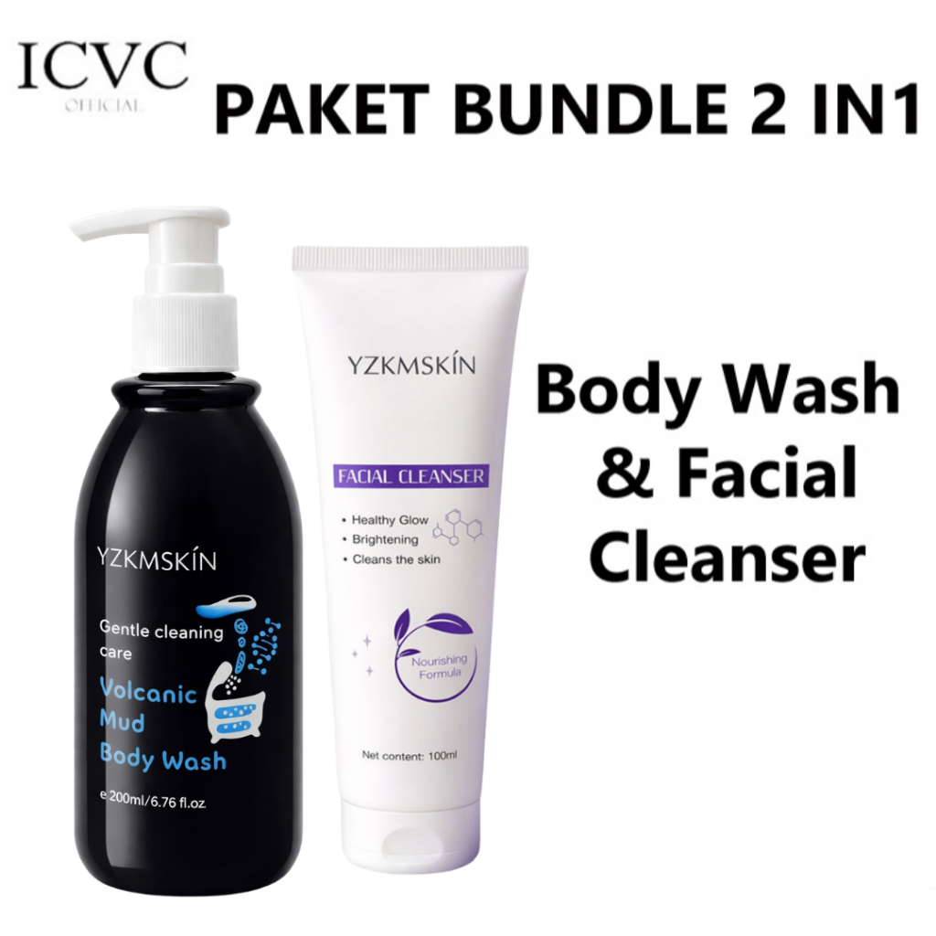 YZKMSKIN Body Wash Vulkanik + Facial Cleanser - Menjaga Kelembapan Kulit