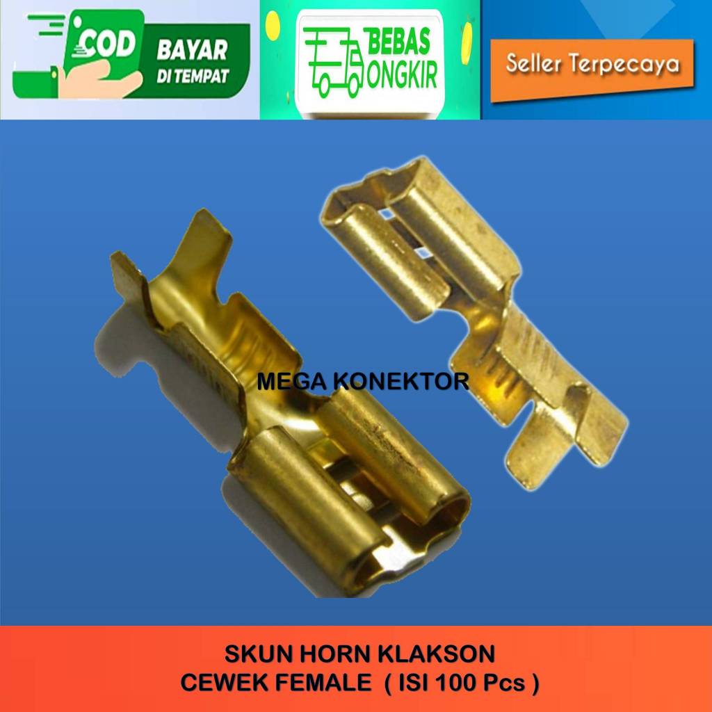 ISI 50 PCS SEKUN SKUN TERMINAL KLAKSON HORN MOTOR MOBIL / SKUN KLAKSON MOTOR