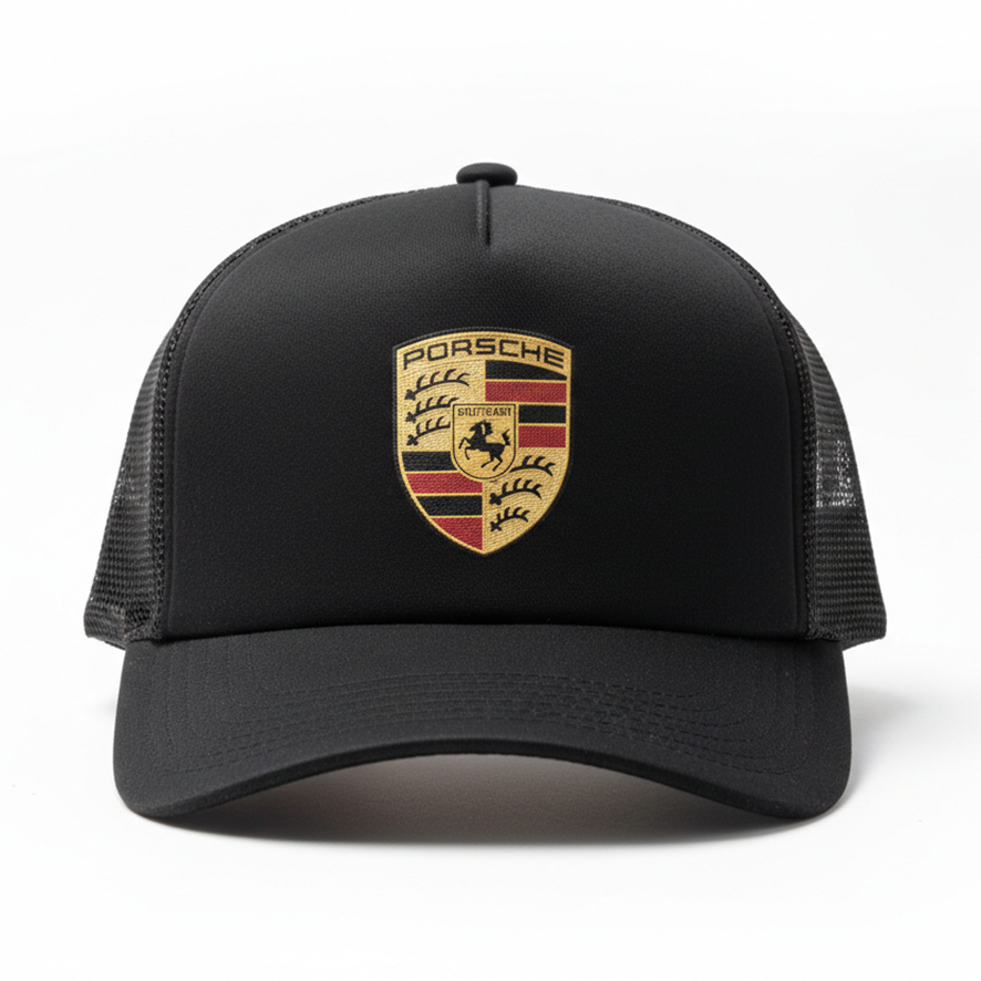 PORSCHE - Topi Trucker Sablon Dewasa Unisex - Topi Jaring bisa custom logo Satuan