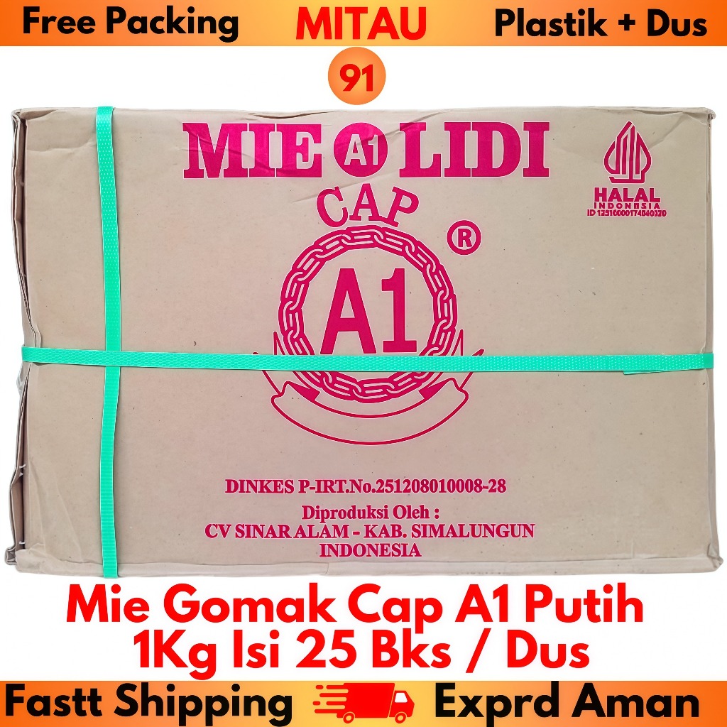 Mie Gomak A1 Putih 1 Kg Isi 25 Bks / Dus