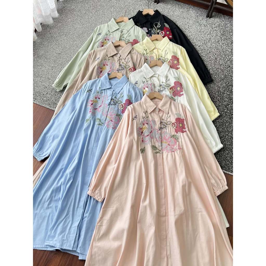 WINODY PREMIUM TUNIK MAWAR Cotton Bordir Allsize