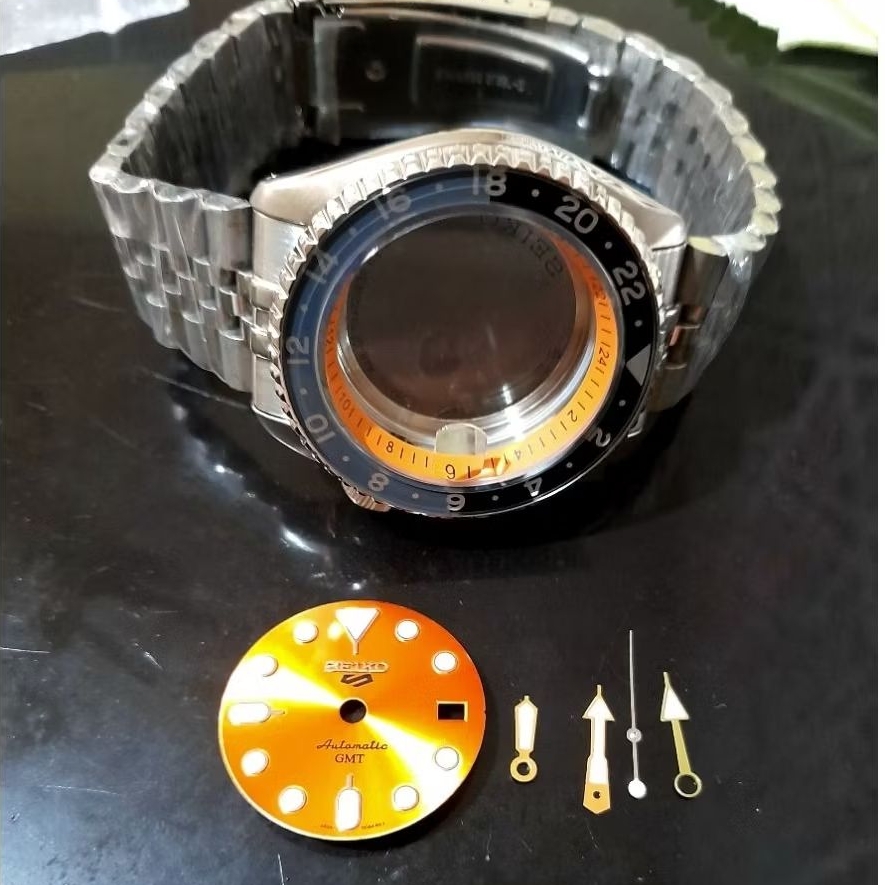 case seiko dial hands set mod ssk gmt fit nh34 nh35 nh36 7s26 42mm