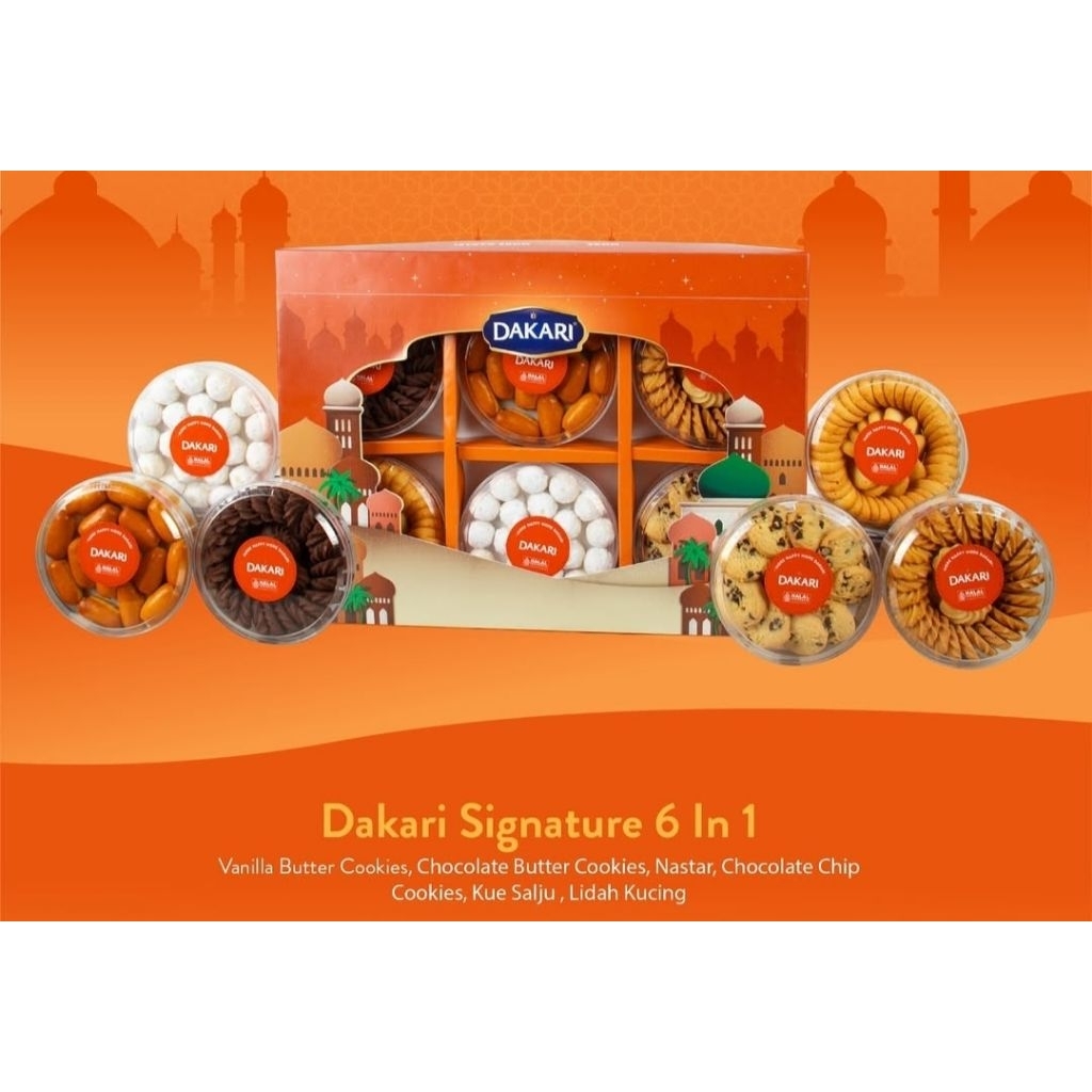 Kue LEBARAN Dakari isi 6 Toples 250gr Hampers IDUL FITRI Premium Kado
