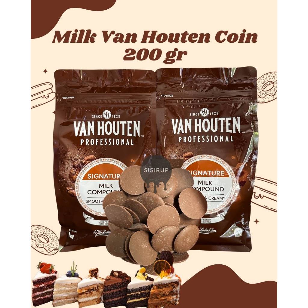 Van Houten MILK 200 GR / Coklat Coin / Koin / MILK Compound / Vanhouten / Van Houten Professional