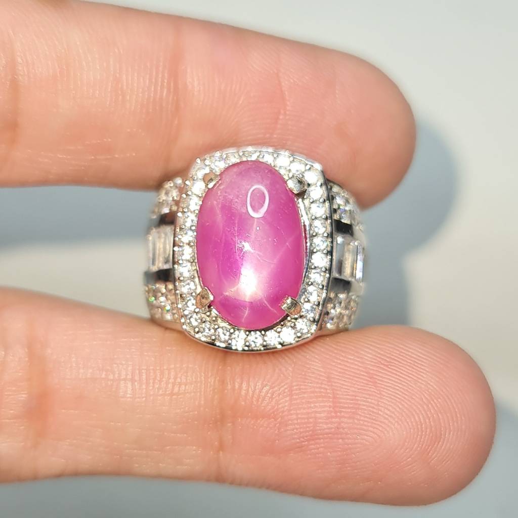 Natural Star Ruby Burma 10.70 CT ring perak