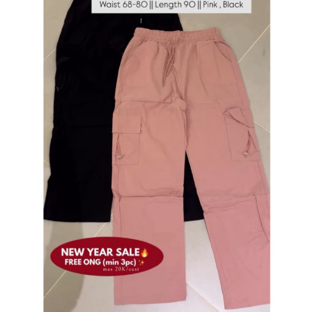 NEW - Cargo Pants in Pink (Freesize)