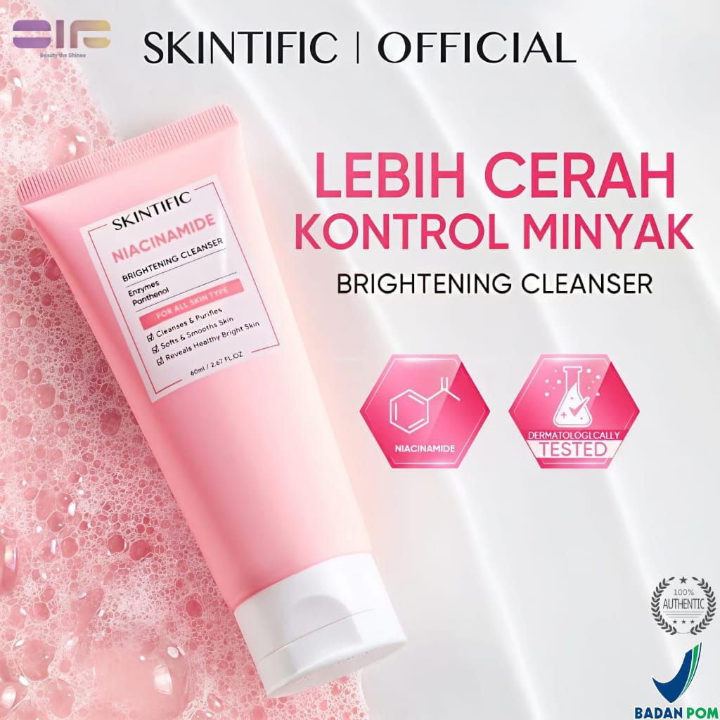 SKINTIFIC Niacinamide Brightening Cleanser 60 ml | Facial Wash Cleanser