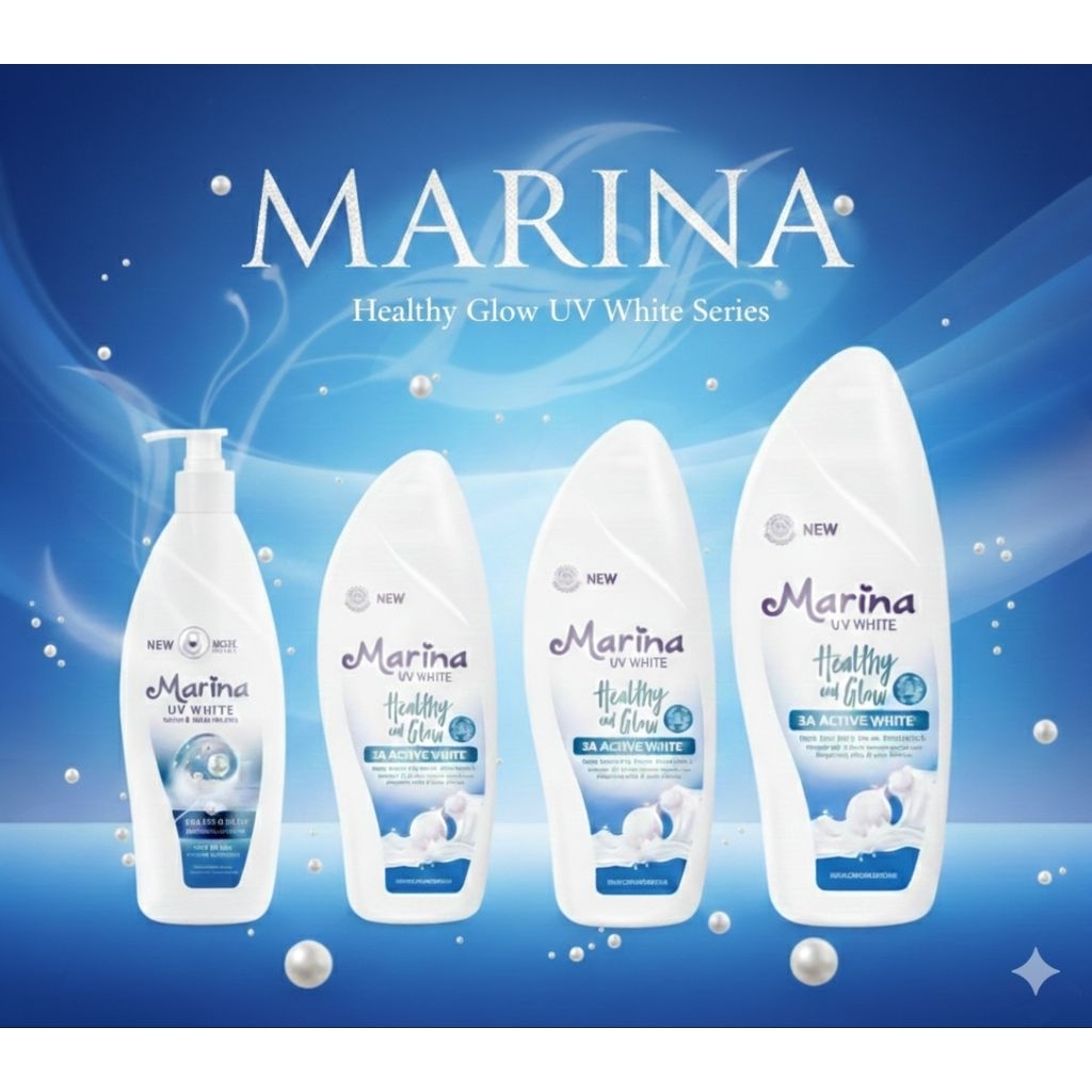 Marina Biru UV white HBL Healthy & Glow handbody lotion