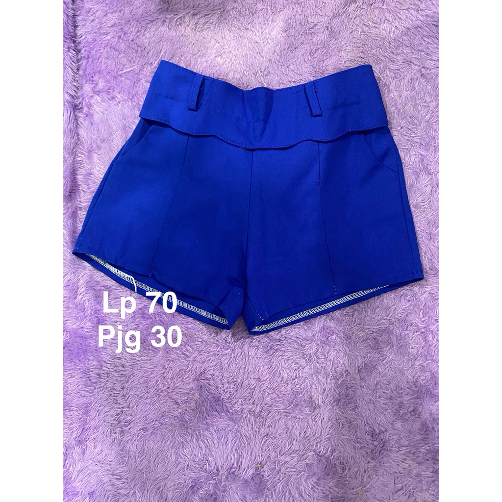 PL cp12 celana wanita pendek biru lp70 pjg30 sk