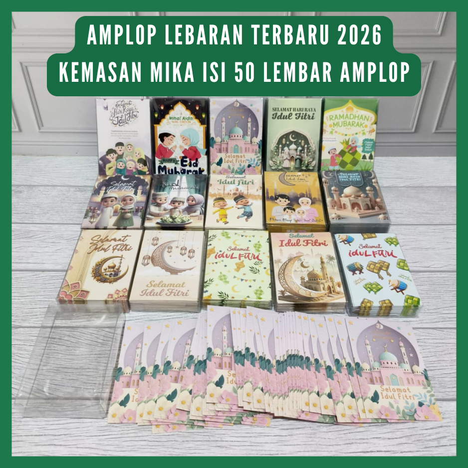 MV.idOfficial READY  Amplop Lebaran Hari Raya Idul Fitri isi 50 pcs / Angpao Eid Mubarak GIFT THR Mu