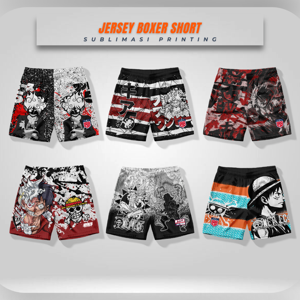 SC08 - Boxer jersey pria wanita XXL | Celana pendek printing sublim | Celana dalam kolor jumbo