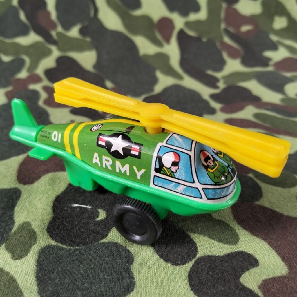 mainan tentara jadul helikopter tintoys buatan jepang 1970 tintoys jadul helikopter army man mainan 