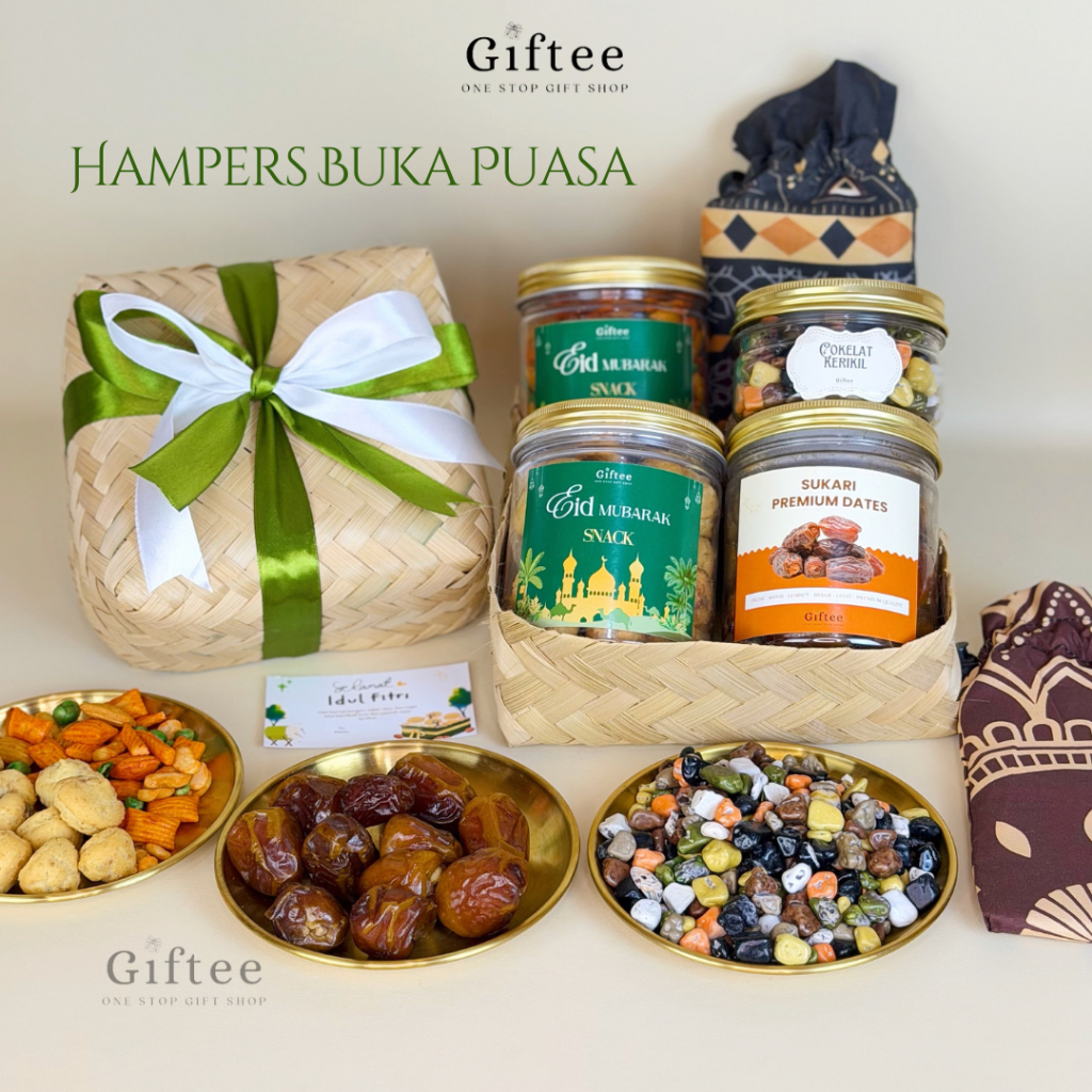 HAMPERS LEBARAN BUKA PUASA BESEK SNACK KURMA SAJADAH COKELAT KERIKIL KADO PARCEL SOUVENIR IDUL FITRI
