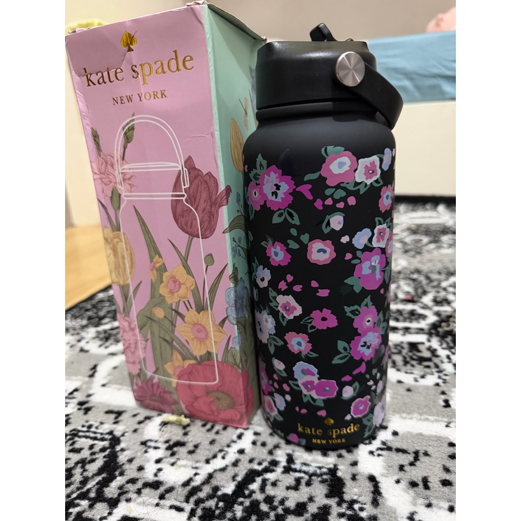 Kate Spade Tumbler Original 900 ML black flower