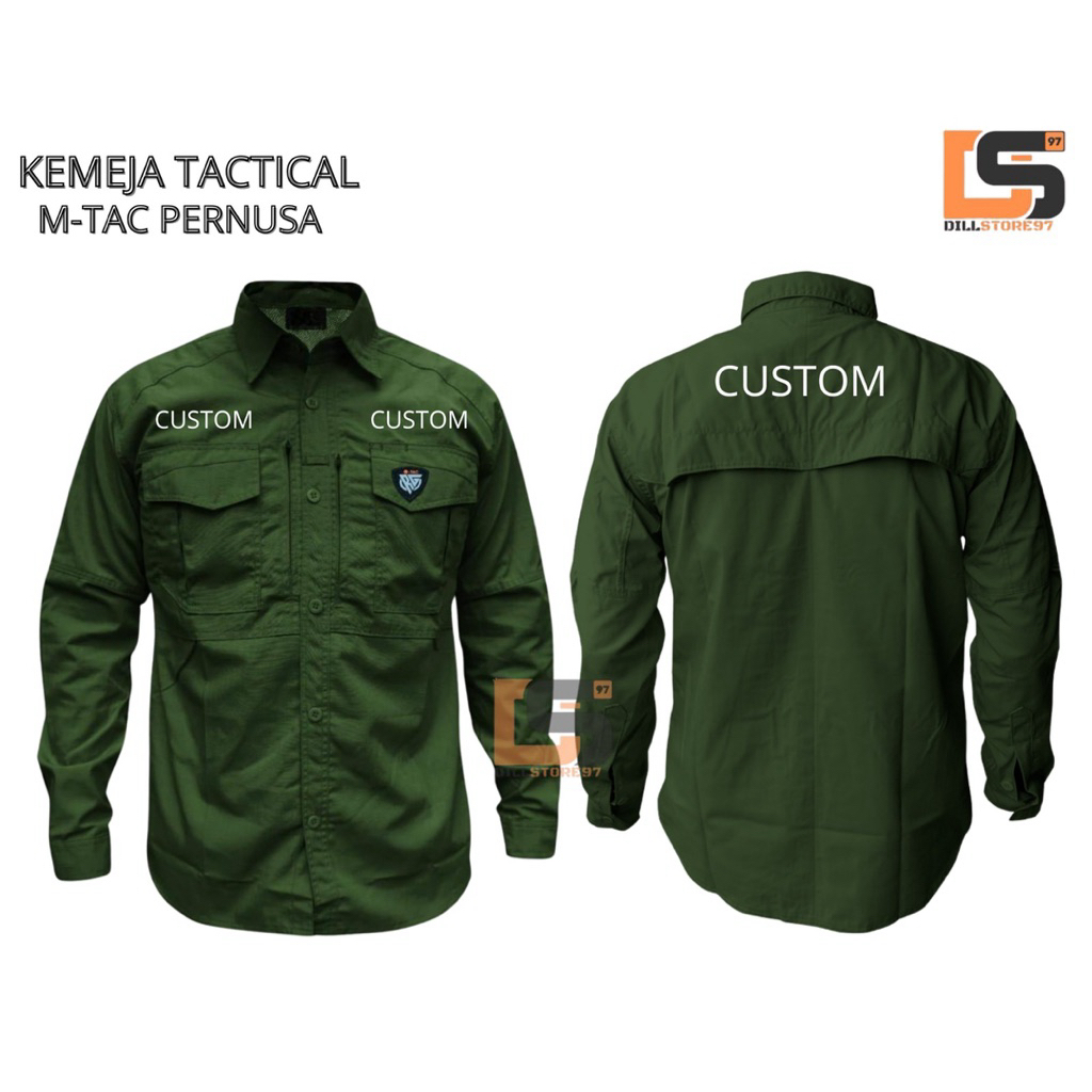 CUSTOM BORDIR KEMEJA W-TAC,KEMEJA M-TAC,ROMPI TACTICAL BORDIR SATUAN MINIMAL 7 pcs