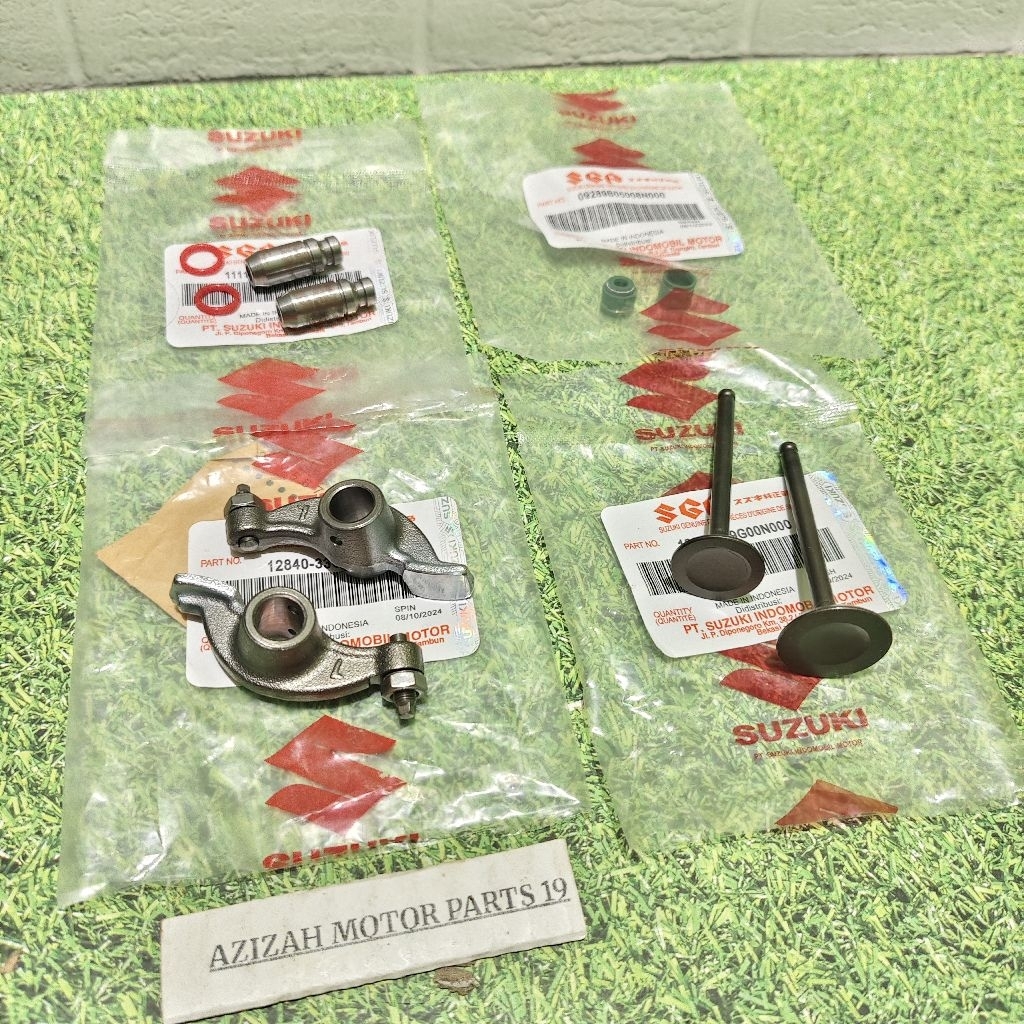 Paketan Platuk Klep+Bosh Botol, Klep set Seal Klep Suzuki Spin 125, Hayate Skydrive Skywave