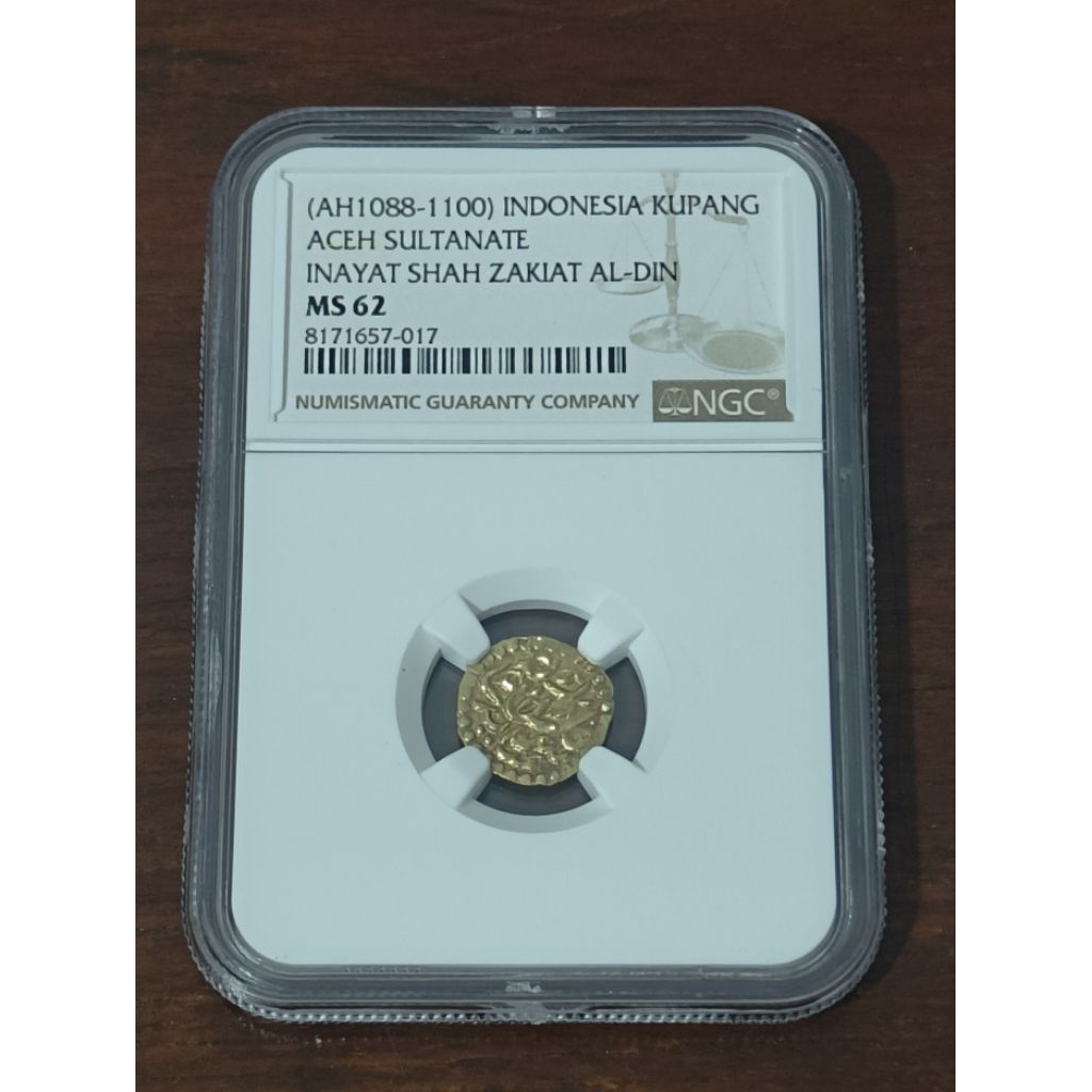 NGC KOIN KUPANG ACEH INAYAT SHAH ZAKIAT AL-DIN NGC MS62 8171657017
