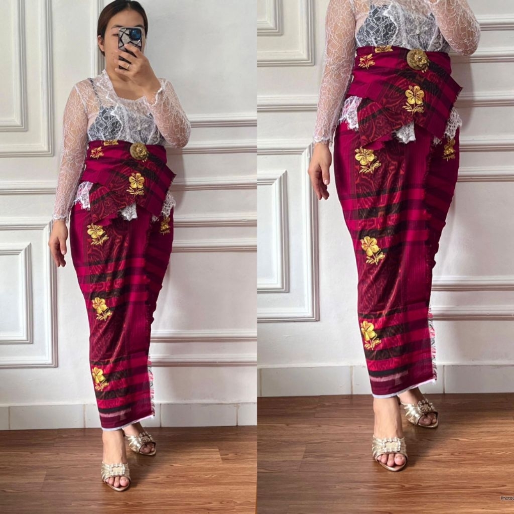 Ready Kamen ENDEK Tenun dobol PUCUK Set Selendang / kamen Bali lembaran / kamen Tenun dobol