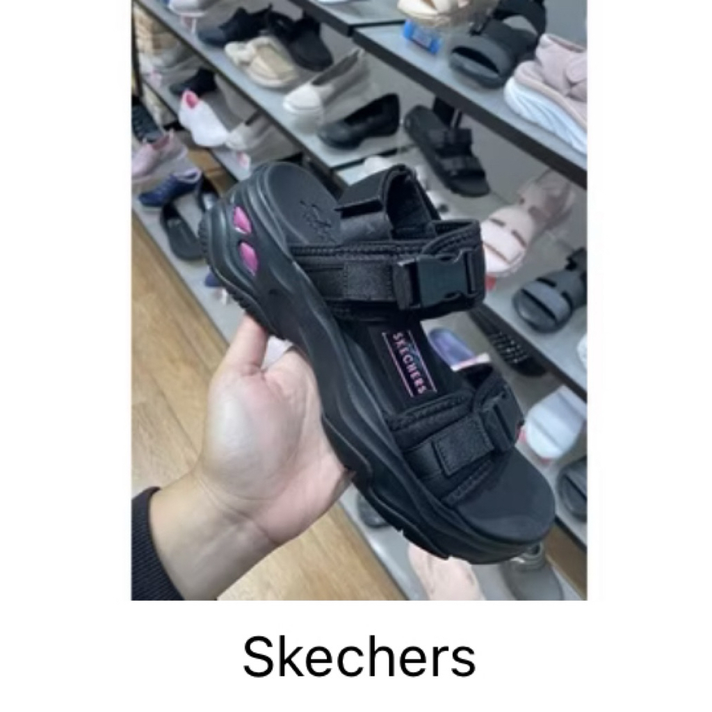 Skechers D'lites 4.0 Sandals / black pink PRELOVED