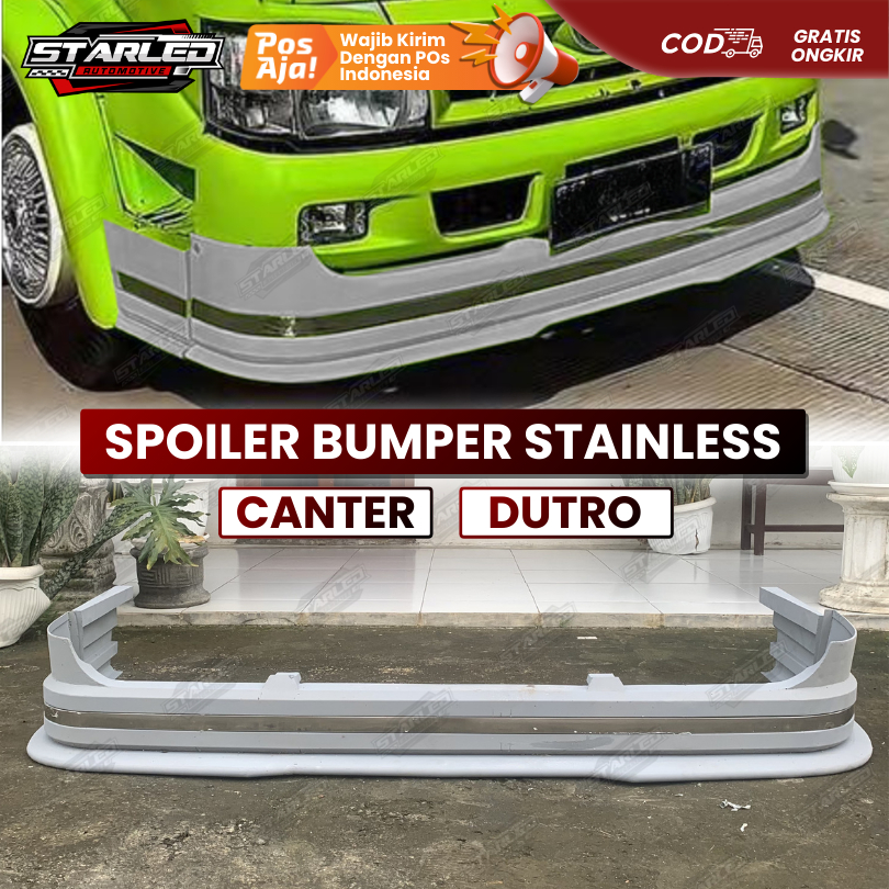 SPOILER TAMBAHAN BUMPER MODEL HEREX STAINLESS TRUK DAN PICKUP SPOILER BEMPER TRUCK CANTER GIGA DAN H