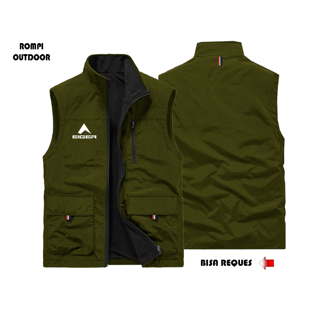 Bisa Custom - Rompi Motor Pria Eiger, Rompi Outdoor Parasut