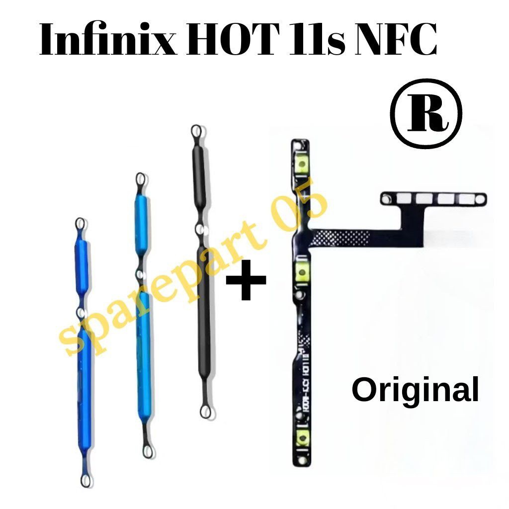 Tombol Infinix HOT 11S NFC Original Flexibel On Off Luar dalam Fleksibel