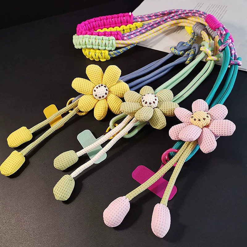 HEYACC Gantungan Hp Lanyard compatible fori Iphone Android Bisa Cross-body Motif Flower SM883