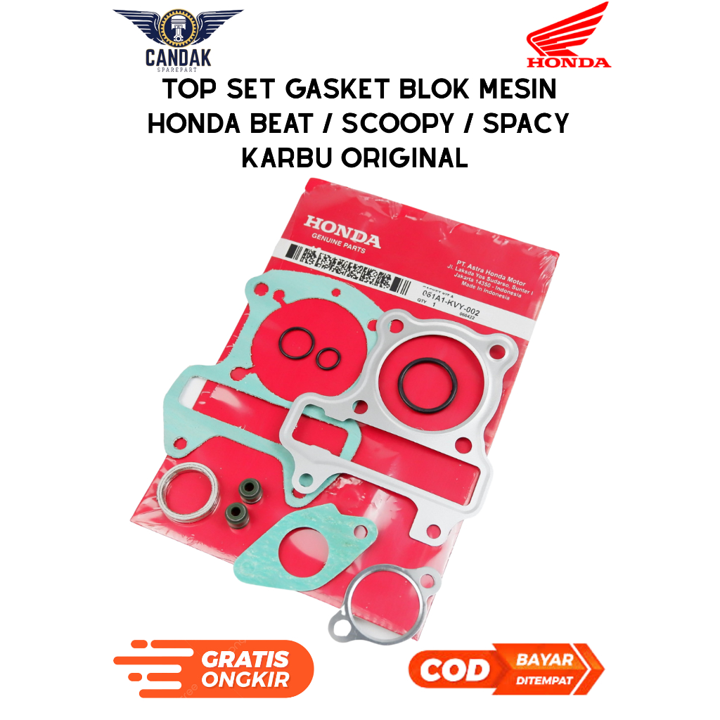 Top Set Gasket Blok Mesin Honda Beat / Scoopy / Spacy Karbu Original Premium