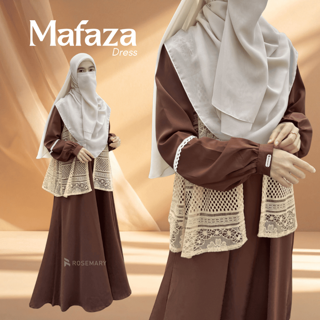 MAFAZA SET ANTI UV (DRESS DAN ROMPI/VEST)| Dress Rompi Remaja | Dress Korea | Gamis Idul Fitri