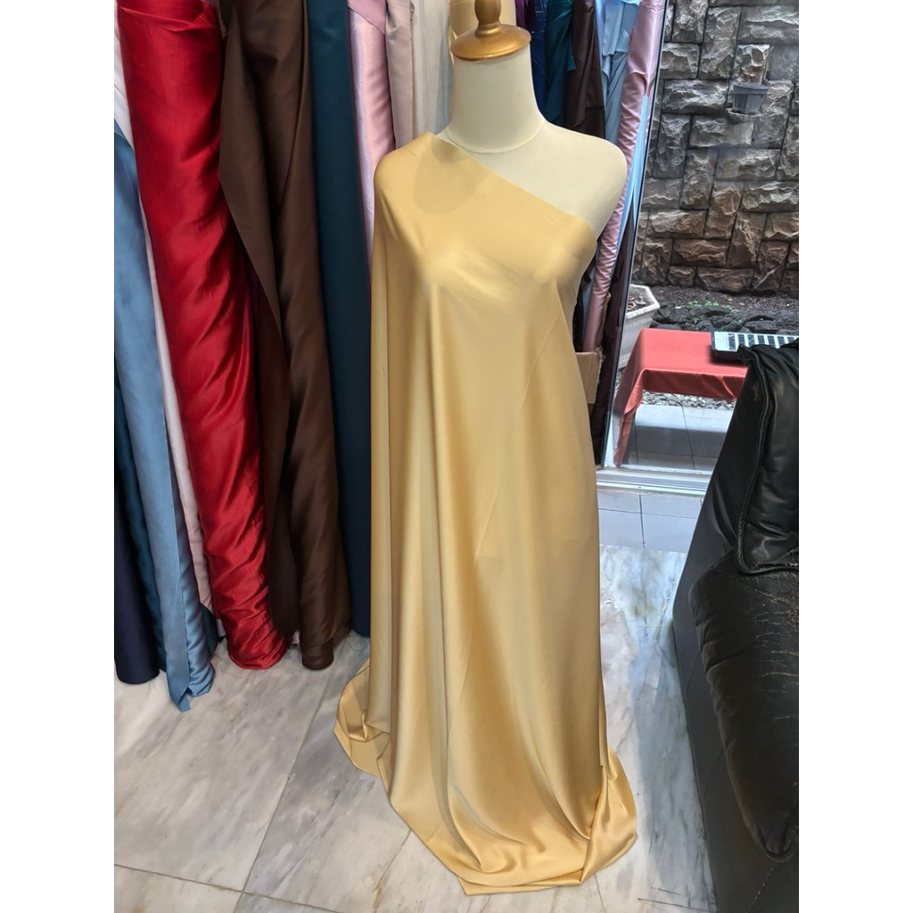 Bahan Kain Satin Saten Armni Silk Furing Inner Kebaya Lembut Halus Jatuh Licin Seragam Keluarga Brid