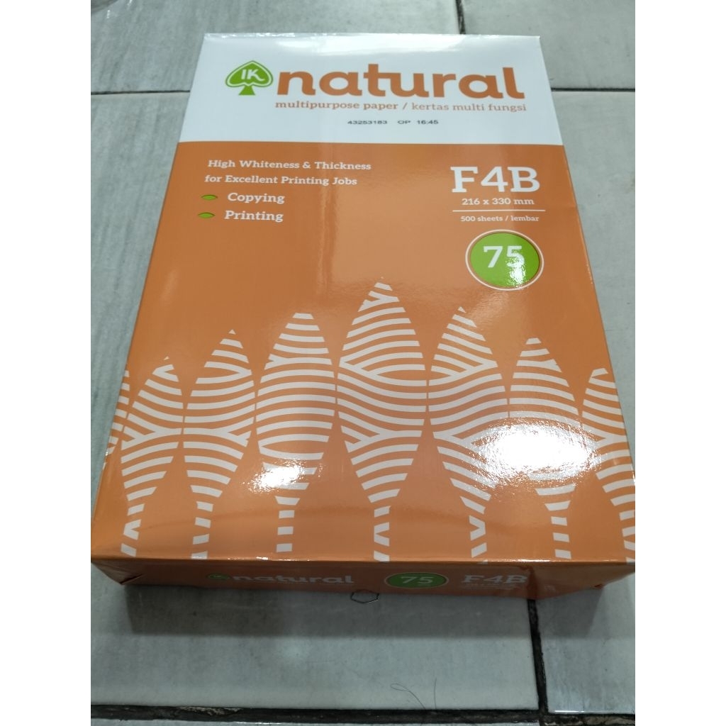 Kertas HVS F4 Natural 75 gsm