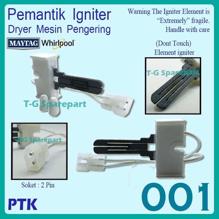 Pemantik igniter dryer maytag / whirpool P-001