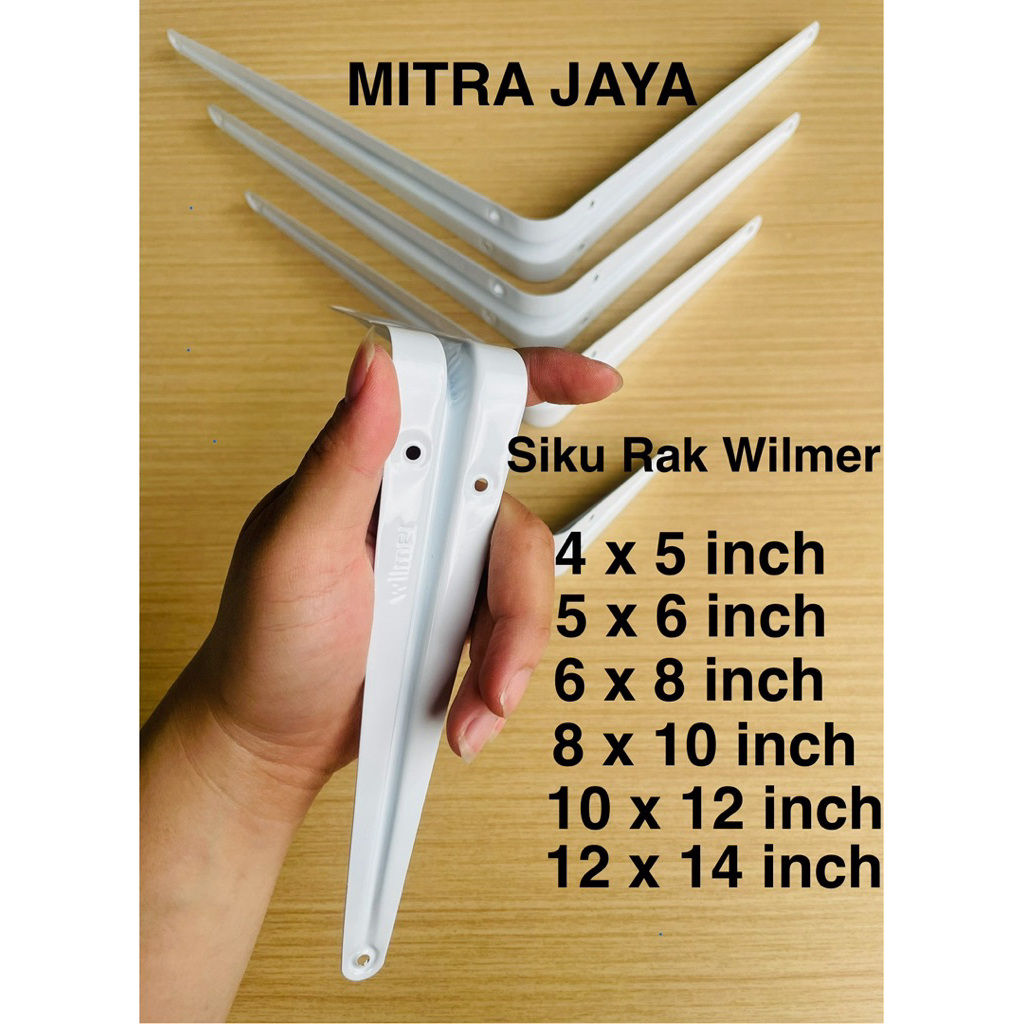 Grosir(24pcs) Siku Rak L Diding Wilmer/ Siku Penyangga Rak Dinding/ Shelf Bracket Ambalab Gantung Di