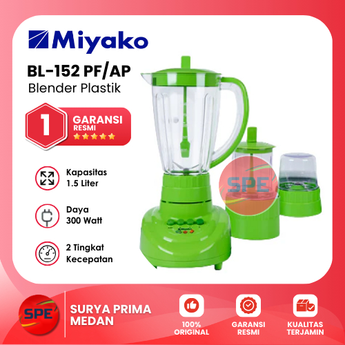 BLENDER PLASTIK MIYAKO KAPASITAS 1.5 LITER BL-152 PF/AP GARANSI RESMI (MEDAN)