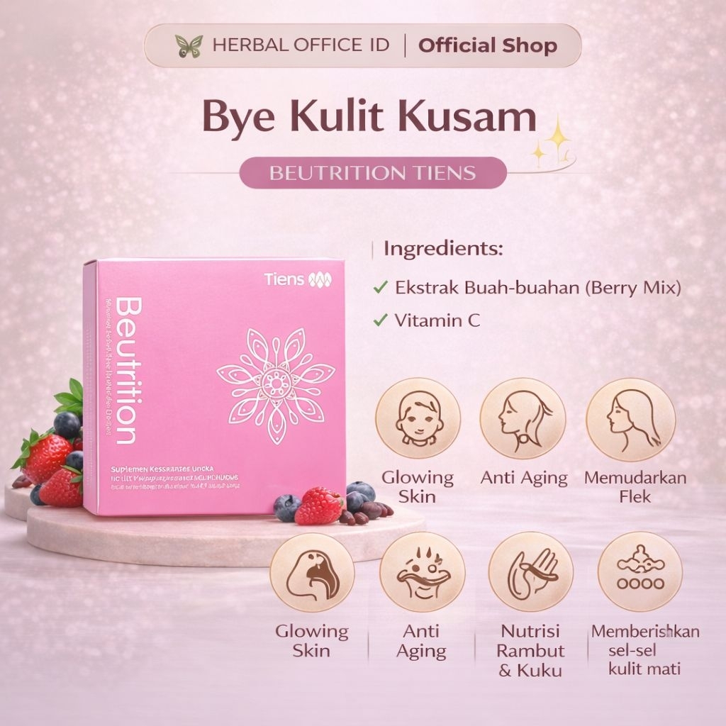 BEUTRITION DRINK COLLAGEN TIENS – Minuman Kolagen Alami BPOM & HALAL MUI (15 Sachet) Original