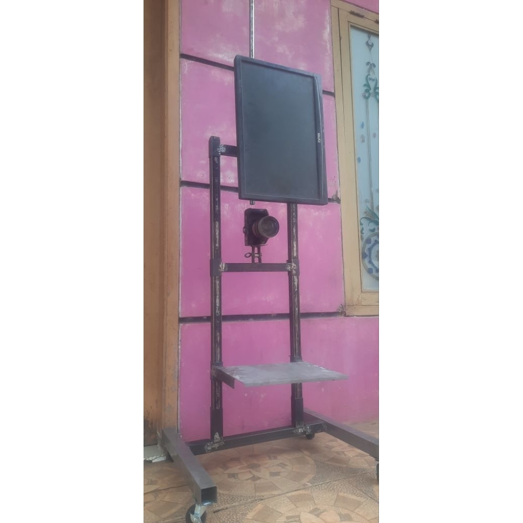 Paket Custom Adjustable Standing Flat Tilt 360 Bracket Monitor TV 14" - 32" Self Photo Foto Studio T