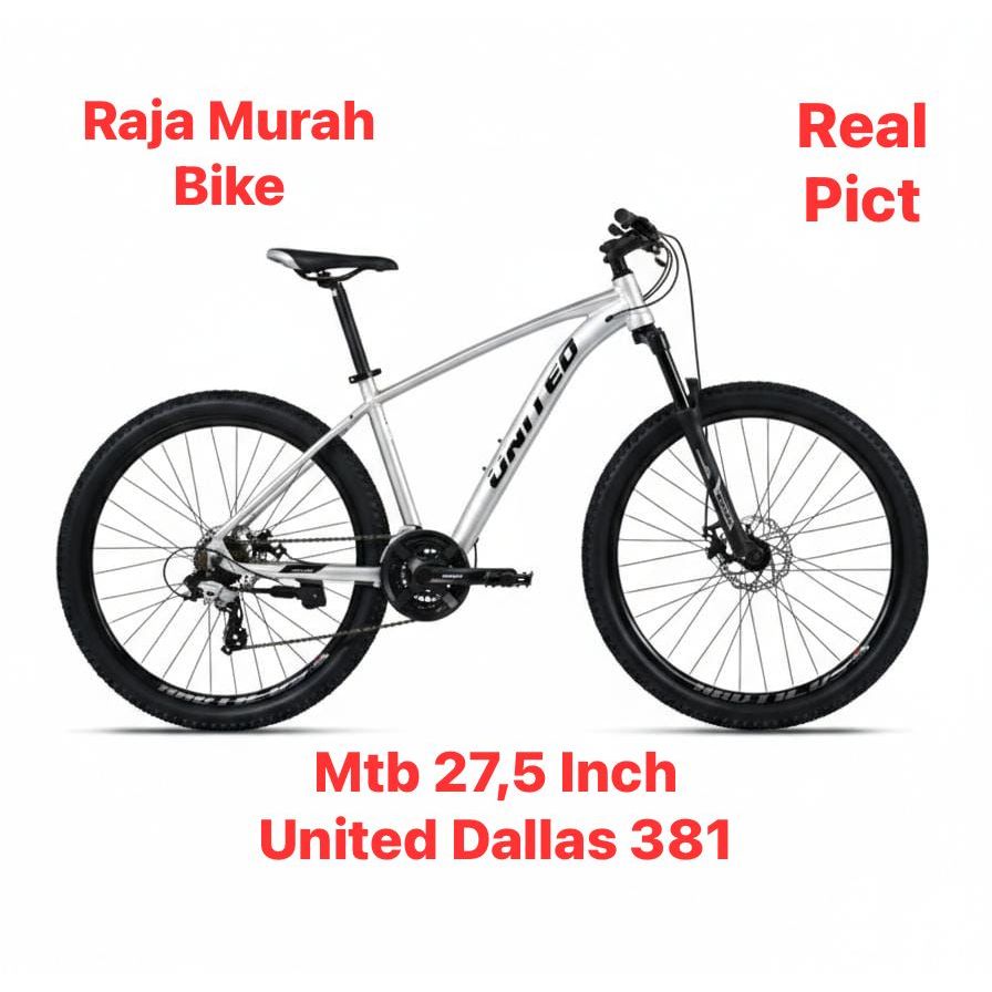sepeda gunung mtb 27,5 inhc united dallas 381 frame alloy sepeda gunung terbaru united dallas 381