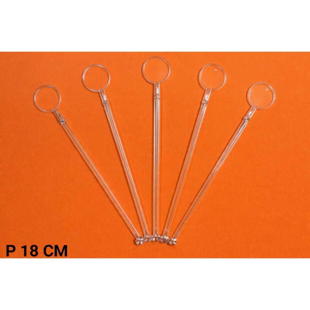 Stirer Adukan Minuman Plastik 18 Cm Warna Natural/Bening