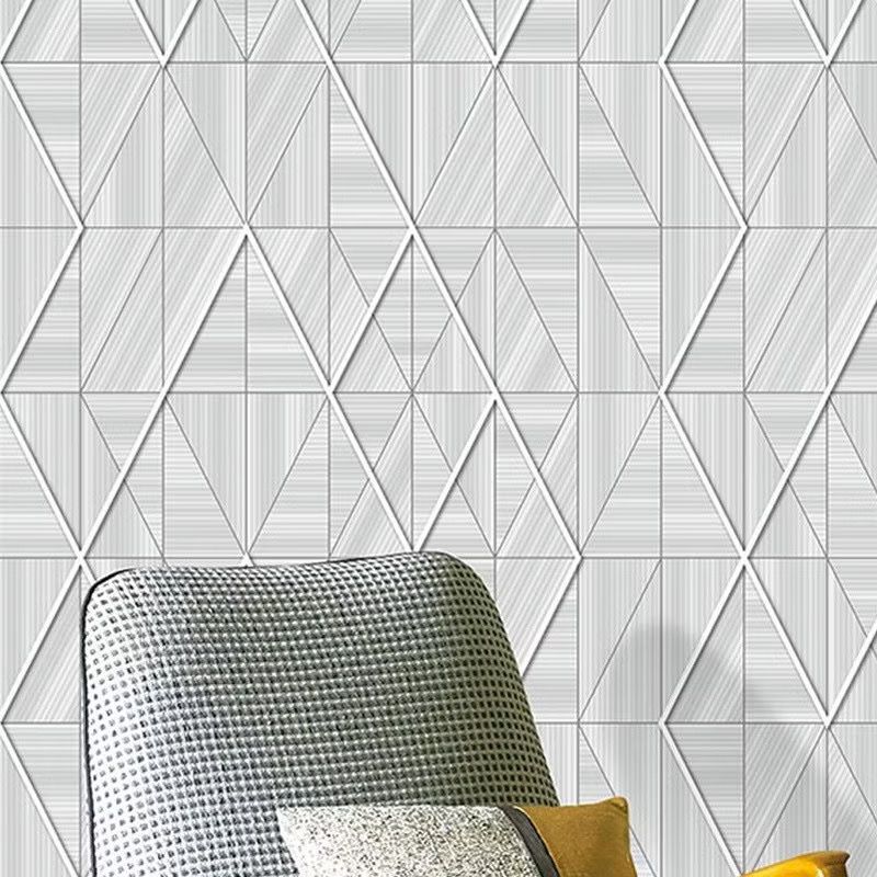 Wallpaper Dinding Motif Keramik Baru Silver 3D Anti Air 8mx45cm