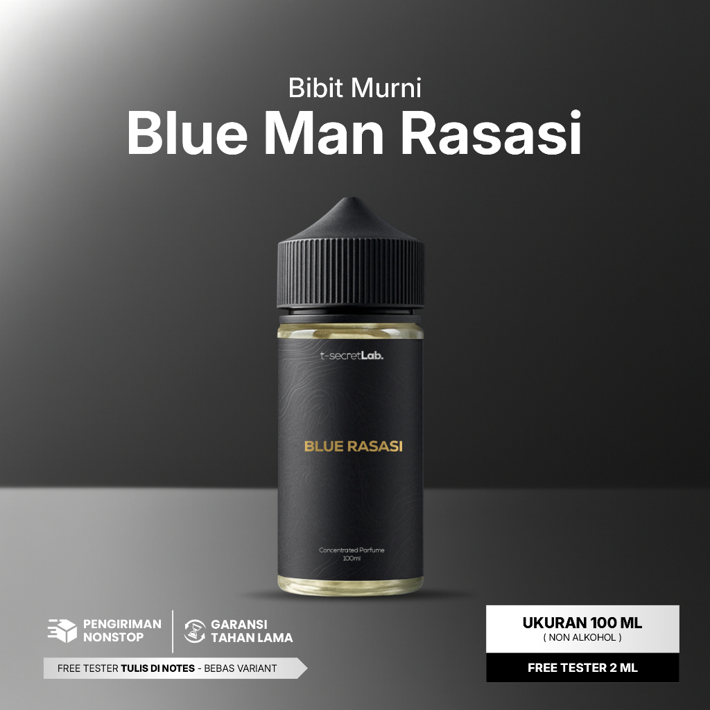 Blue Man Rasasi - Bibit Parfum Murni Non Alkohol Wangi Tahan Lama Aroma Fresh Spicy