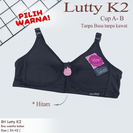 Bra Bh Lutty Sport 34-46 Kait 2 Warna ( Hitam ) | BH Sport Wanita Dewasa | Bra Wanita LUTTY Bh Perem