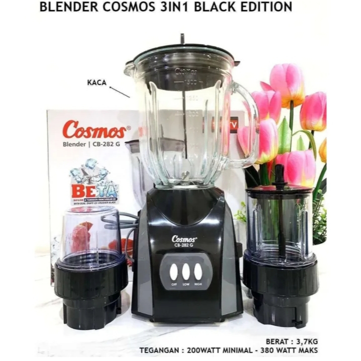 Blender Kaca Cosmos 3in1 Black Edition