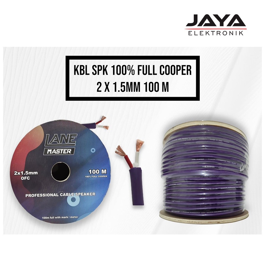 Kabel Speaker 2x1,5 LANE MASTER GOLD SERIES Tembaga Murni Kabel Speker 2x1,5 LANE MASTER